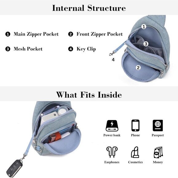 Crossbody Bags for Women Leather Sling Bag Anti-theft Cross Body Bag Travel Slin - Picture 6 of 7